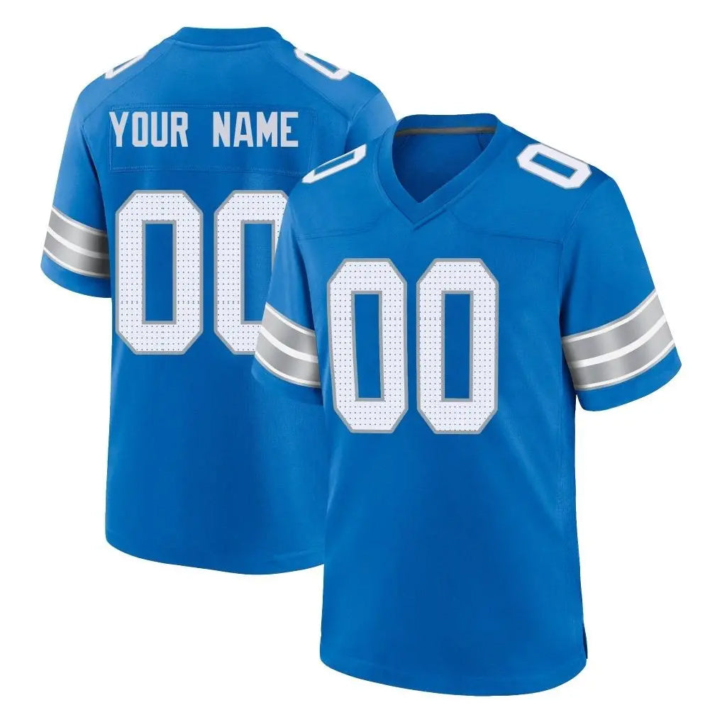 tocy Custom D.Lions Blue Alternate Home Game Any Name & Numbers Stitched Jerseys