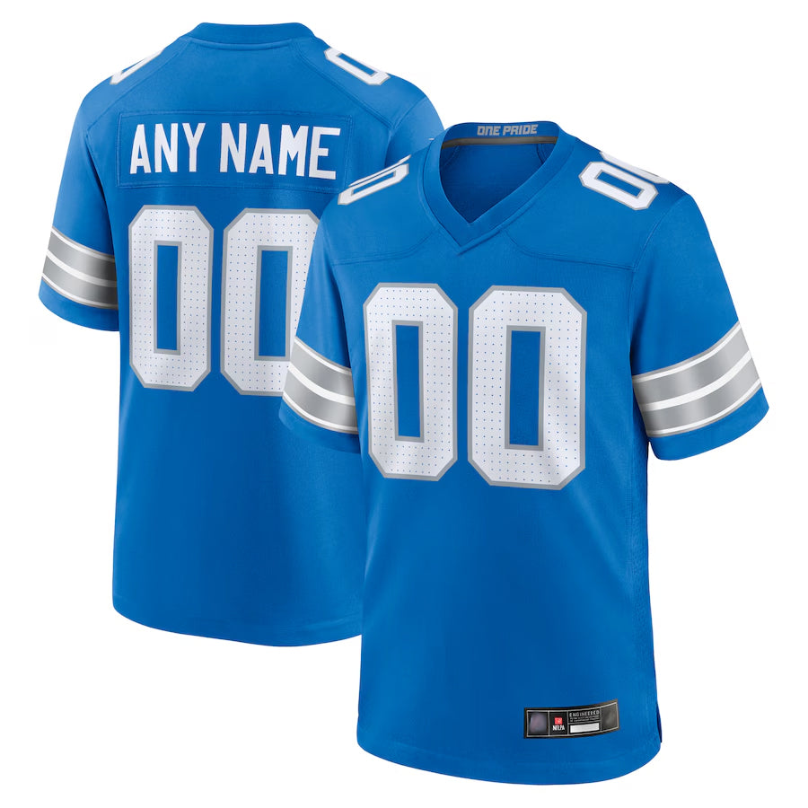 tocy Custom D.Lions Blue Home Game Stitched Jerseys