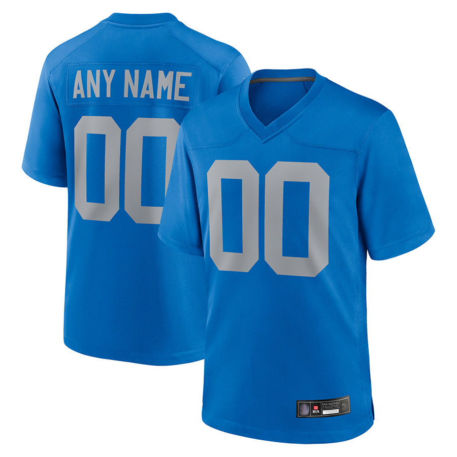 tocy Custom D.Lions Blue Limted Game Alternate Stitched Jerseys