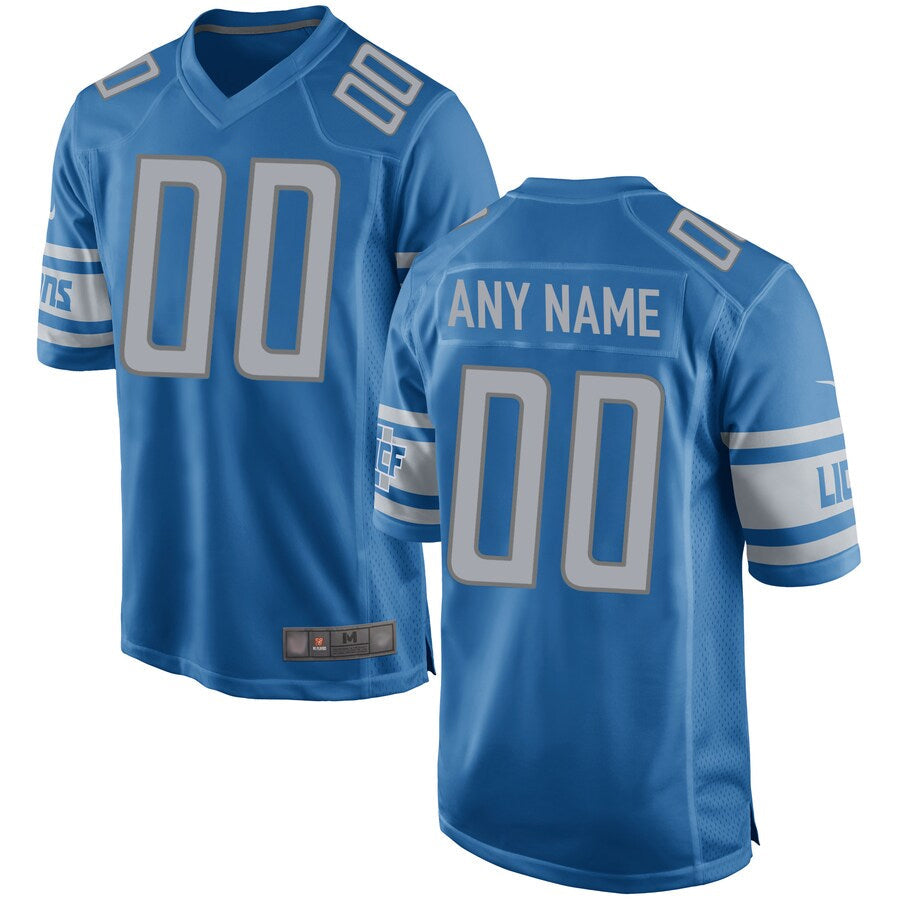 tocy Custom D.Lions Blue Replica Game Stitched Jerseys