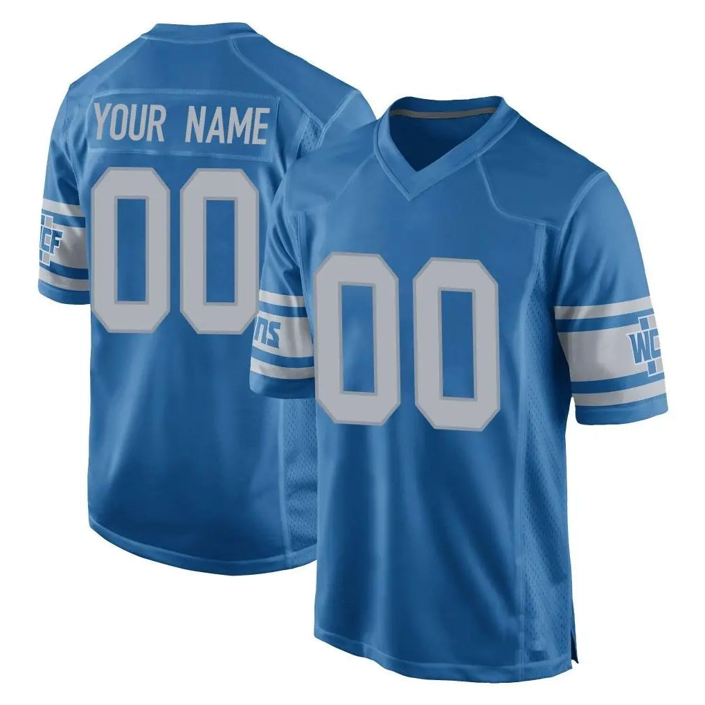 tocy Custom D.Lions Blue Vapor Untouchable Throwback Game Any Name & Numbers Stitched Jerseys
