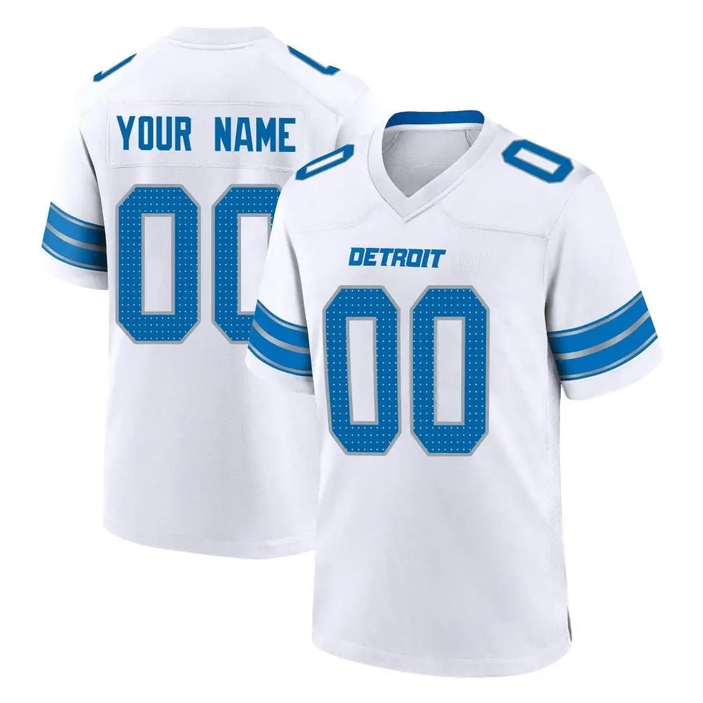 tocy Custom D.Lions White Alternate Home Game Any Name & Numbers Stitched Jerseys