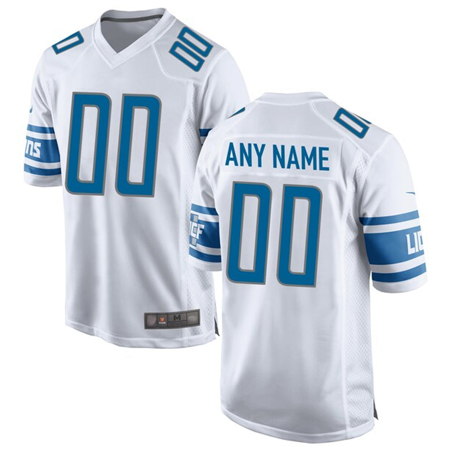 tocy Custom D.Lions White Replica Game Stitched Jerseys