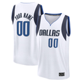 tocy Custom D.Mavericks White Fast Break Jerseys - Association Edition