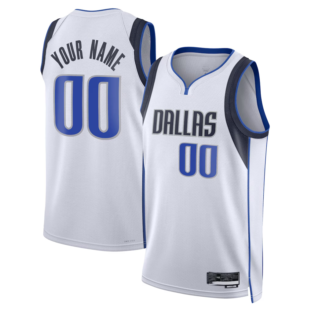 tocy Custom D.Mavericks White Swingman Jerseys - Association Edition