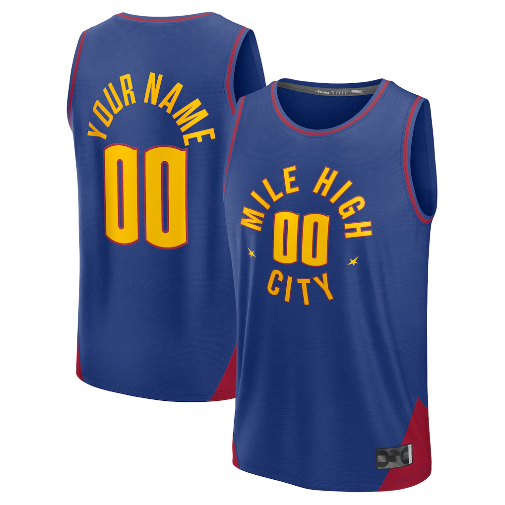 tocy Custom D.Nuggets  Blue Fast Break Jerseys - Statement Edition