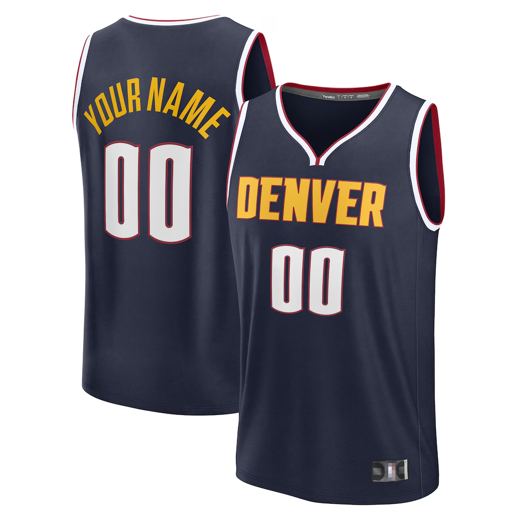 tocy Custom D.Nuggets Navy Fast Break Jerseys - Icon Edition