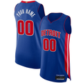 tocy Custom D.Pistons Blue Authentic Jerseys - Icon Edition