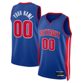 tocy Custom D.Pistons Blue Swingman Jerseys - Icon Edition