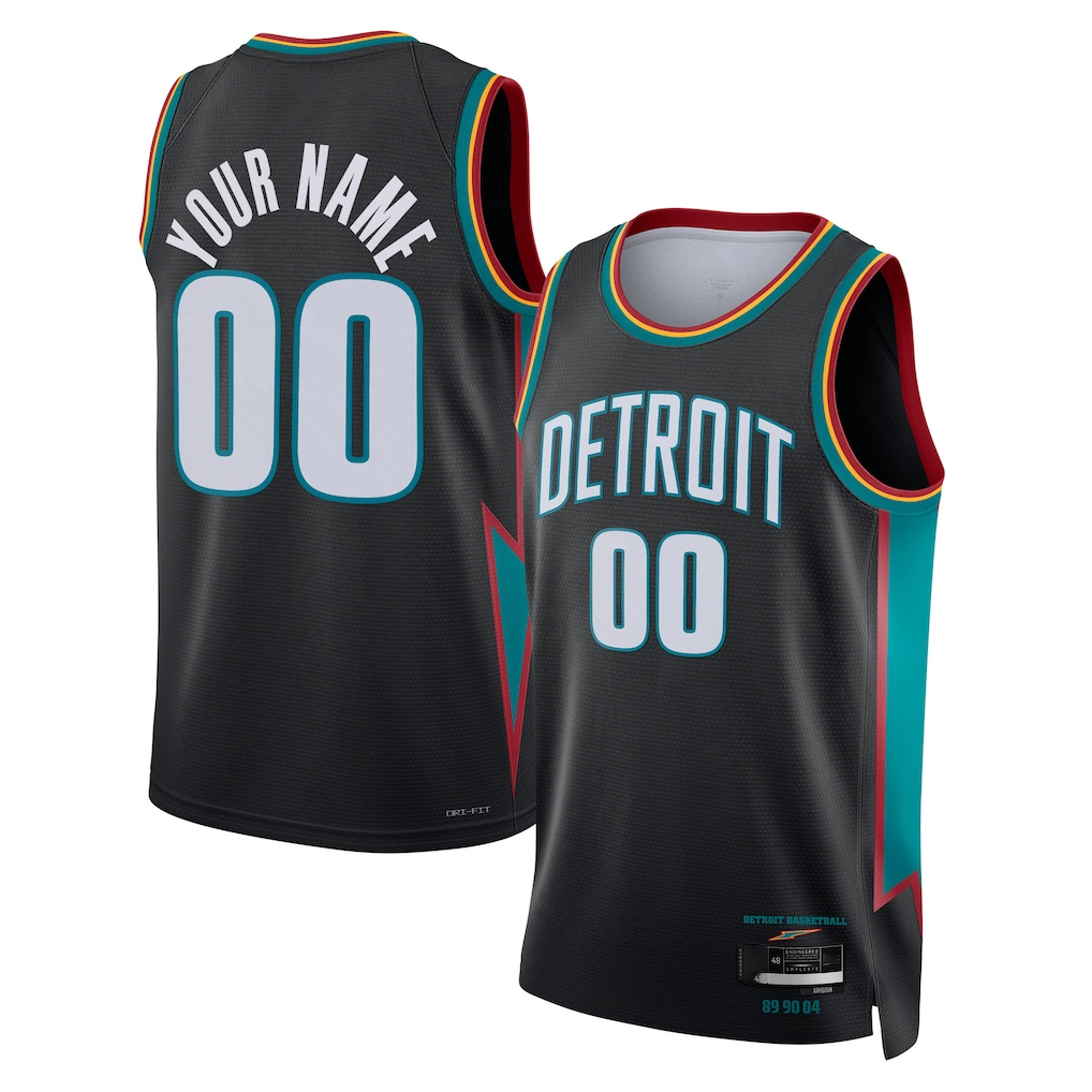 tocy Custom D.Pistons Charcoal 202526 City Edition Swingman Jerseys