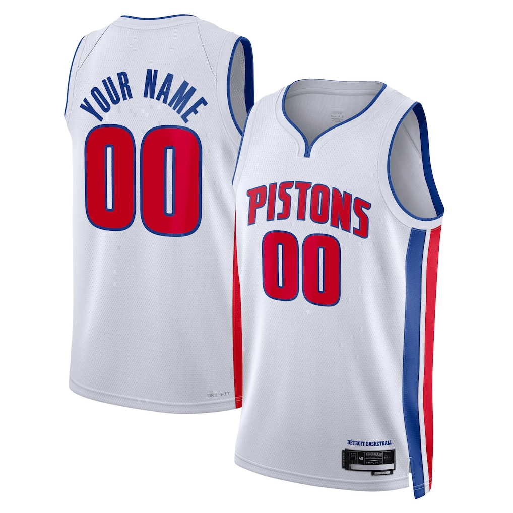 tocy Custom D.Pistons White Swingman Jerseys - Association Edition