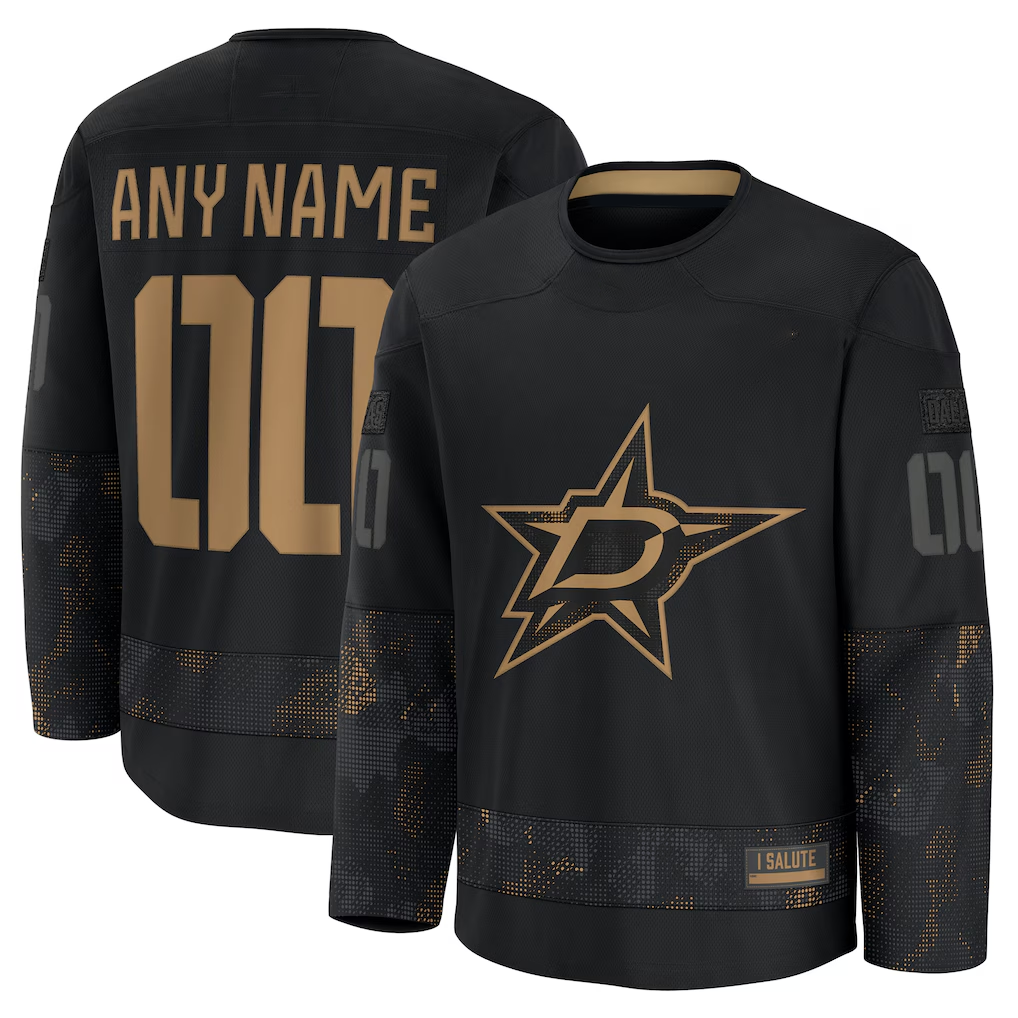 Tocy Custom D.Stars Black 2024 Military Appreciation Practice Jerseys