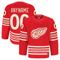 Tocy Custom D.Red wings Red Anniversary Authentic Pro Jerseys