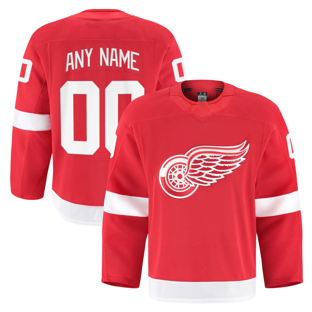 Tocy Custom D.Red wings Red Home Authentic Pro Jerseys