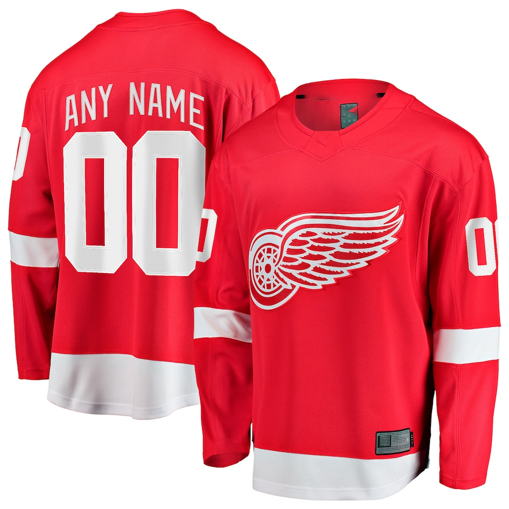 Tocy Custom D.Red wings Red Home Breakaway Jerseys