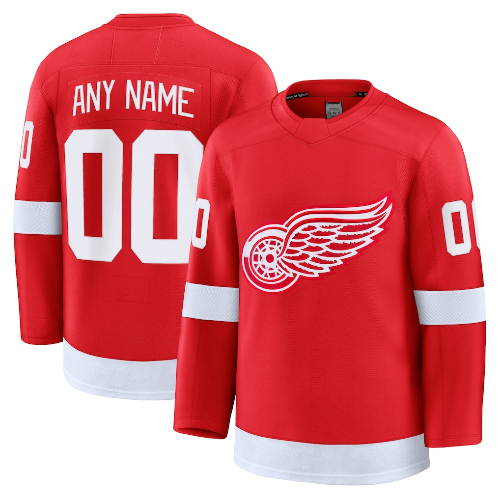 Tocy Custom D.Red wings Red Home Premium Jerseys