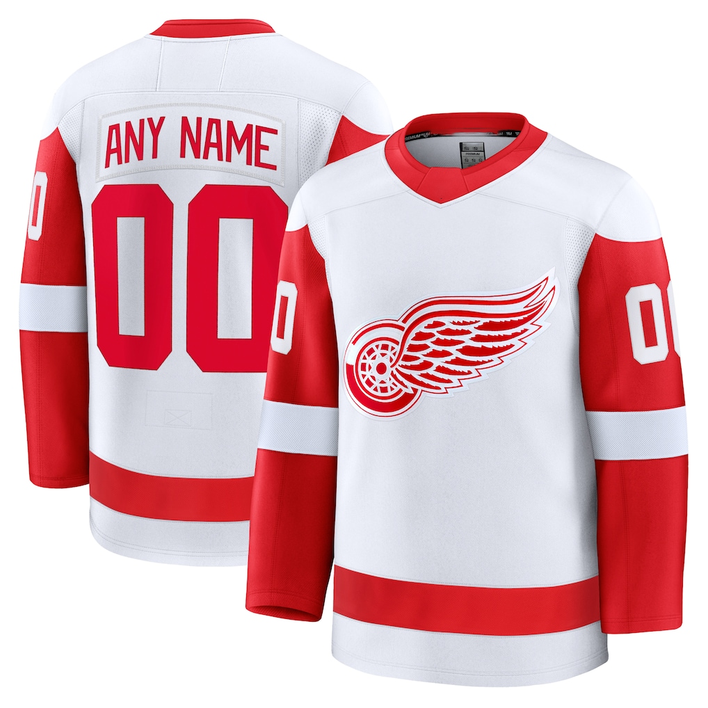 Tocy Custom D.Red wings White Away Premium Jerseys