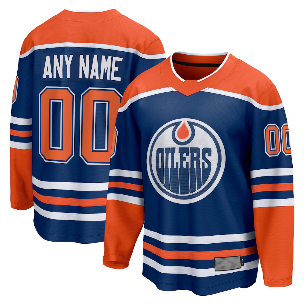 Tocy Custom E.Oilers Royal Home Breakaway Jerseys