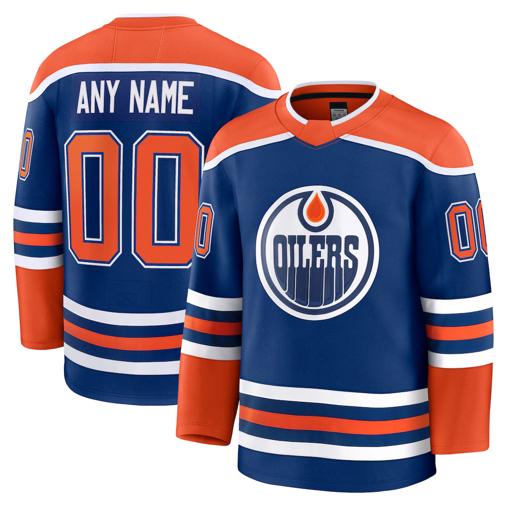 Tocy Custom E.Oilers Royal Home Premium Jerseys