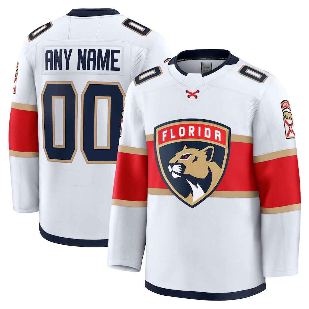Tocy Custom F.Panthers White Away Premium Jerseys