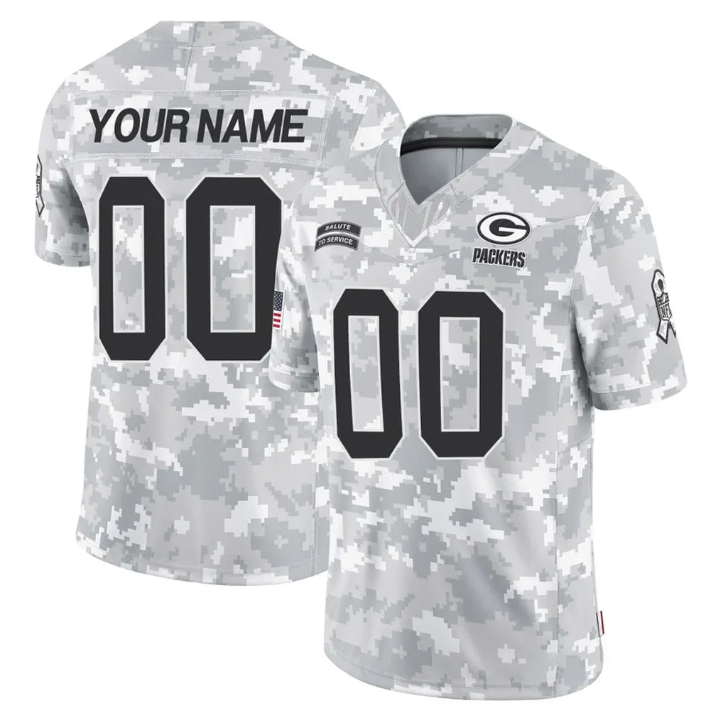 tocy Custom GB.Packers Arctic Camo Salute To Service Limited Any Name & Numbers Stitched Jerseys