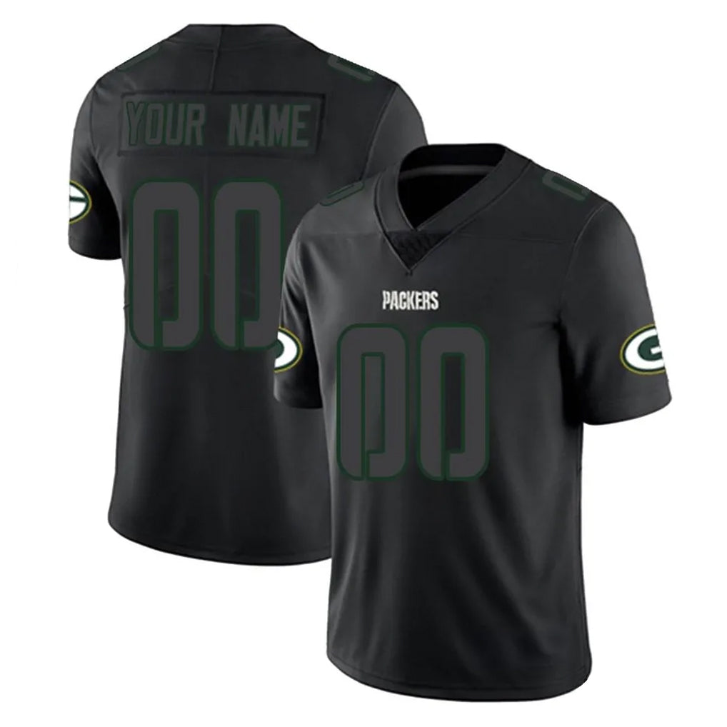 tocy Custom GB.Packers Black Impact Limited Home Game Any Name & Numbers Stitched Jerseys