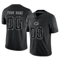 tocy Custom GB.Packers Black Reflective Limited Home Game Any Name & Numbers Stitched Jerseys