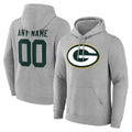 tocy Custom GB.Packers Gray Circuit Logo Pullover Hoodies Limited Game Any Name & Numbers Stitched Jerseys
