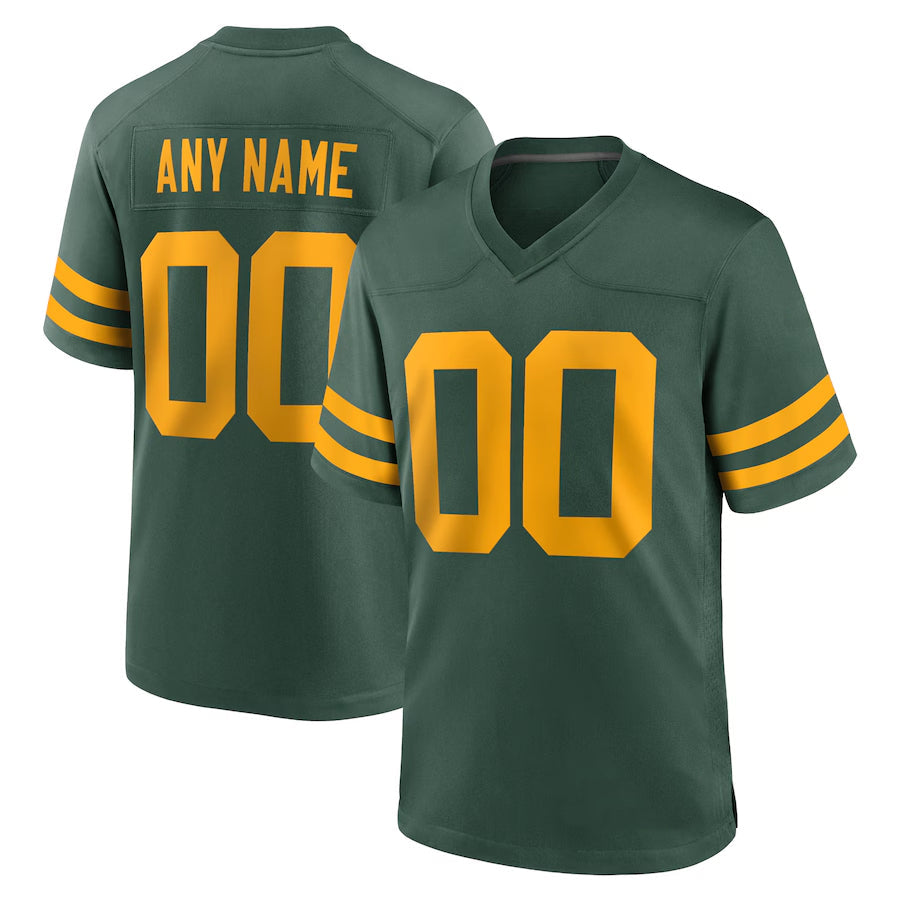 tocy Custom GB. Packers Green Alternate Game Stitched Jerseys