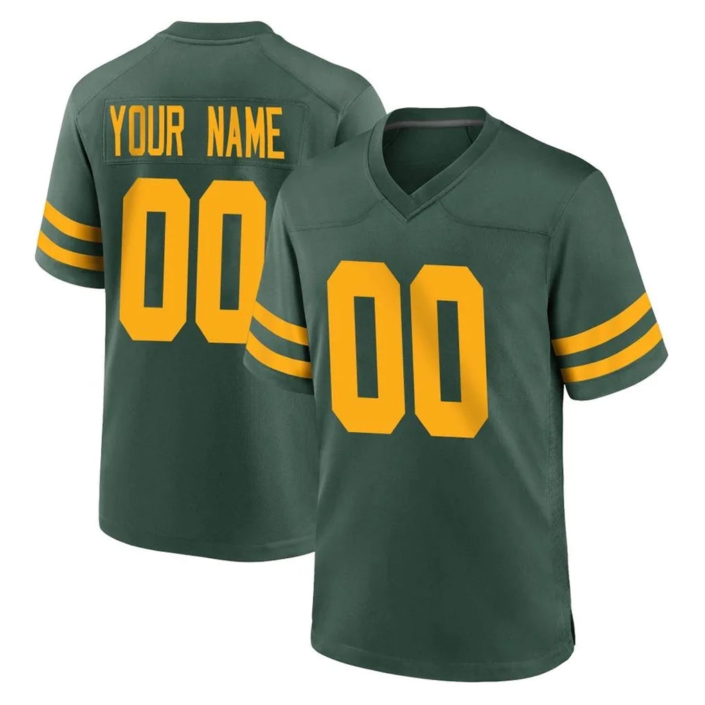 tocy Custom GB.Packers Green Alternate Home Game Any Name & Numbers Stitched Jerseys