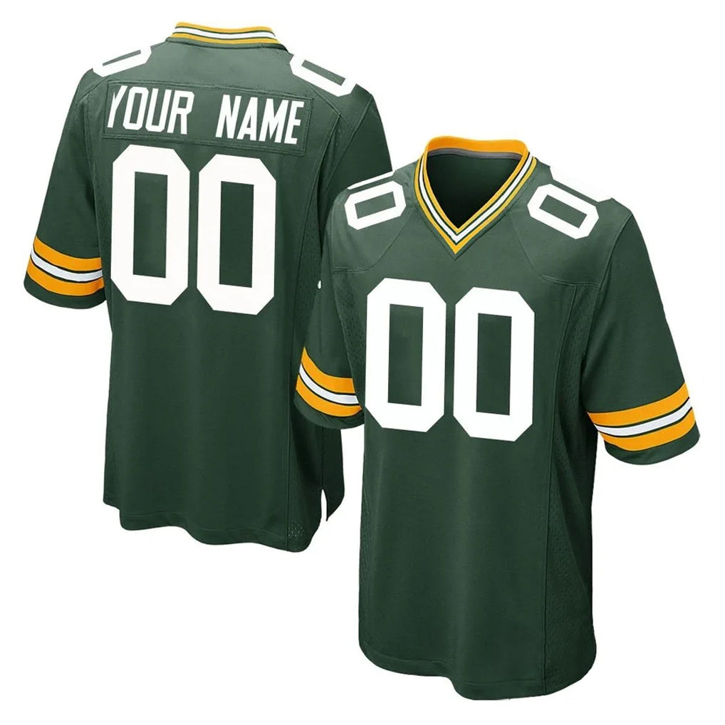 tocy Custom GB.Packers Green Home Game Any Name & Numbers Stitched Jerseys