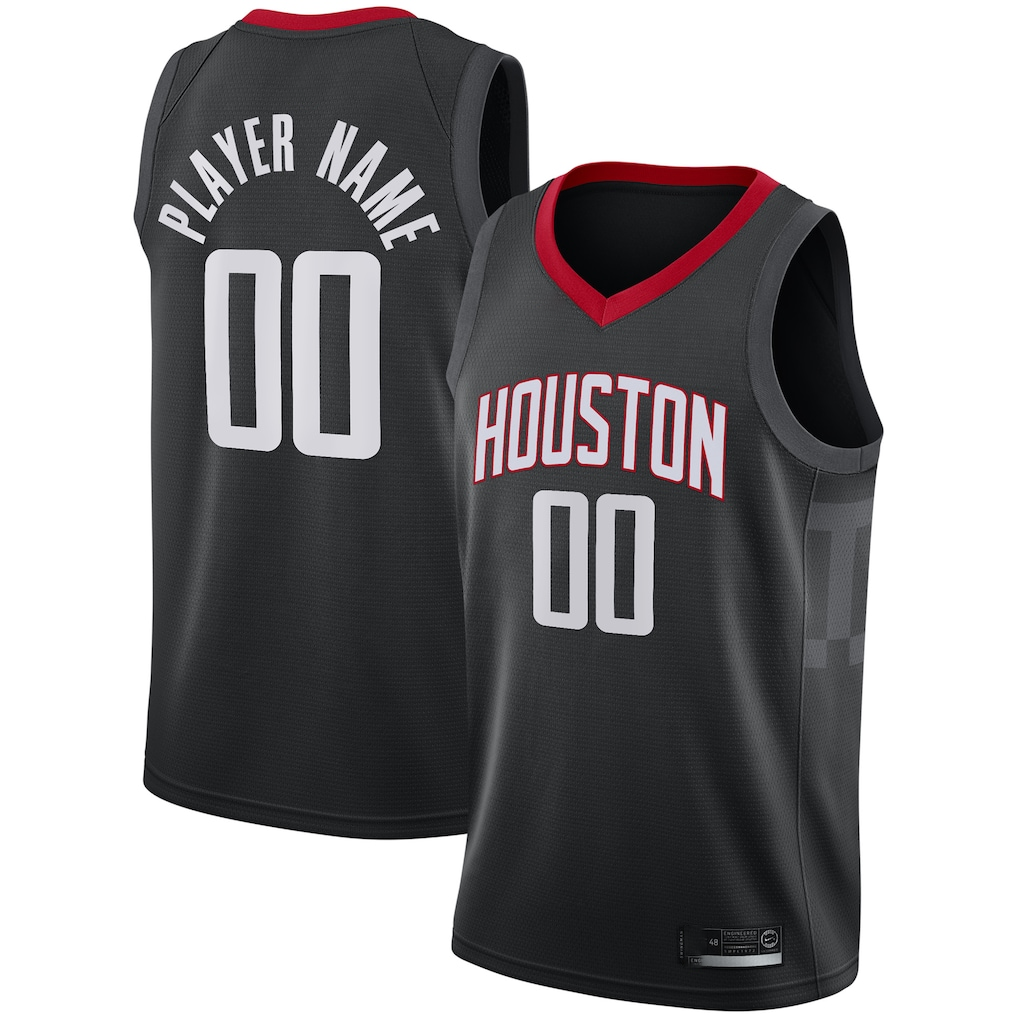 tocy Custom H.Rockets Black Swingman Stitched Jerseys - Statement Edition