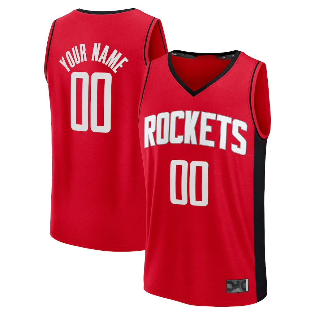 tocy Custom H.Rockets Red Fast Break Stitched Jerseys-Icon Edition