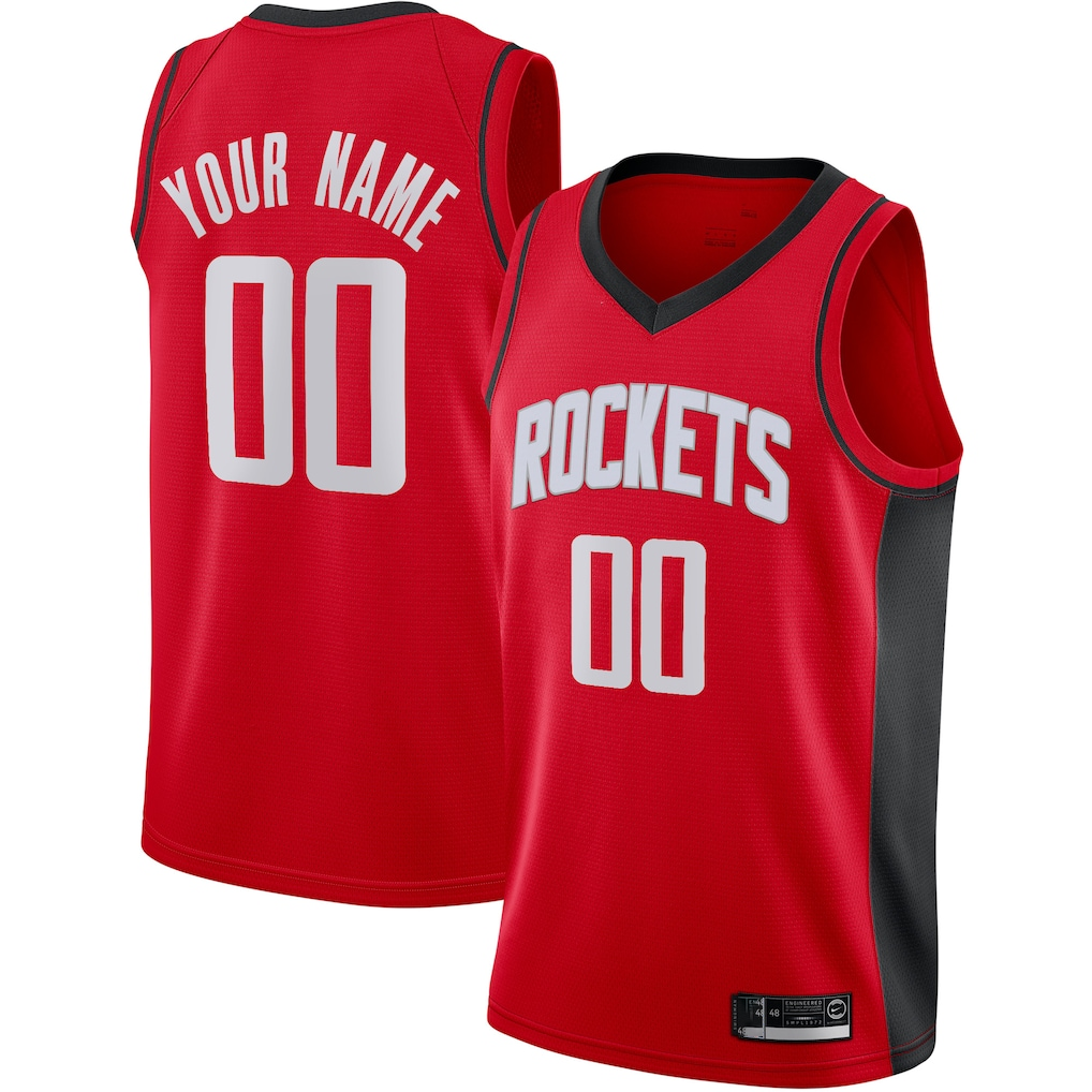 tocy Custom H.Rockets Red Swingman Stitched Jerseys-Icon Edition