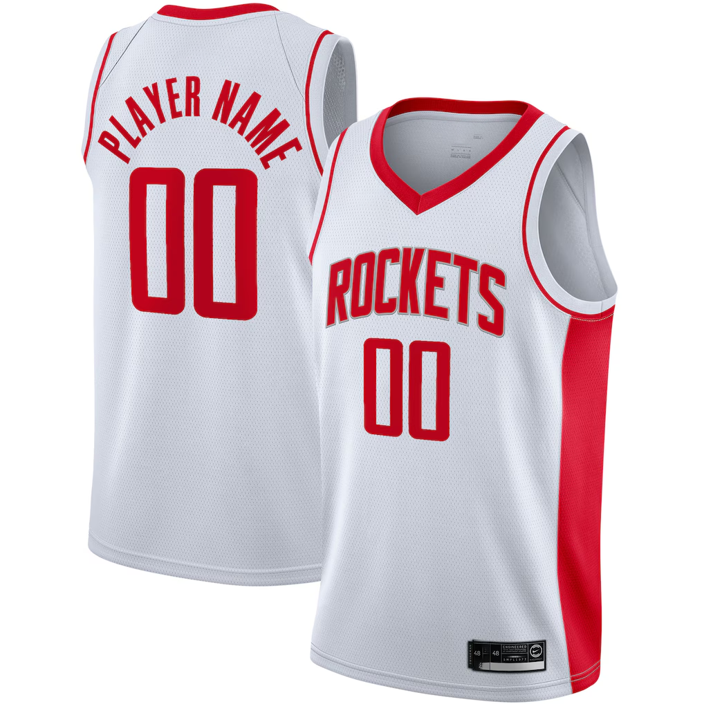 tocy Custom H.Rockets White 2020-2021 Swingman Stitched Jerseys-Association Edition