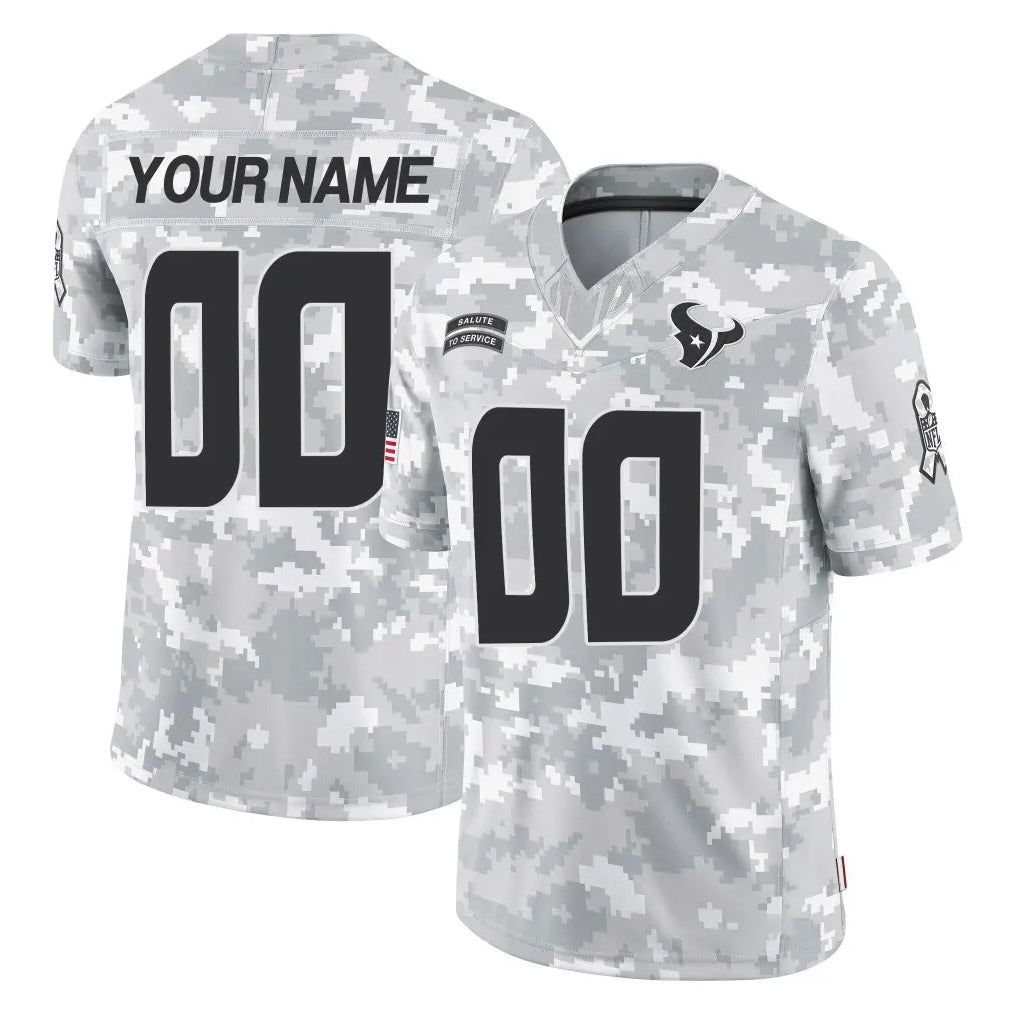 tocy Custom H.Texans Arctic Camo Salute To Service Limited Game Any Name & Numbers Stitched Jerseys