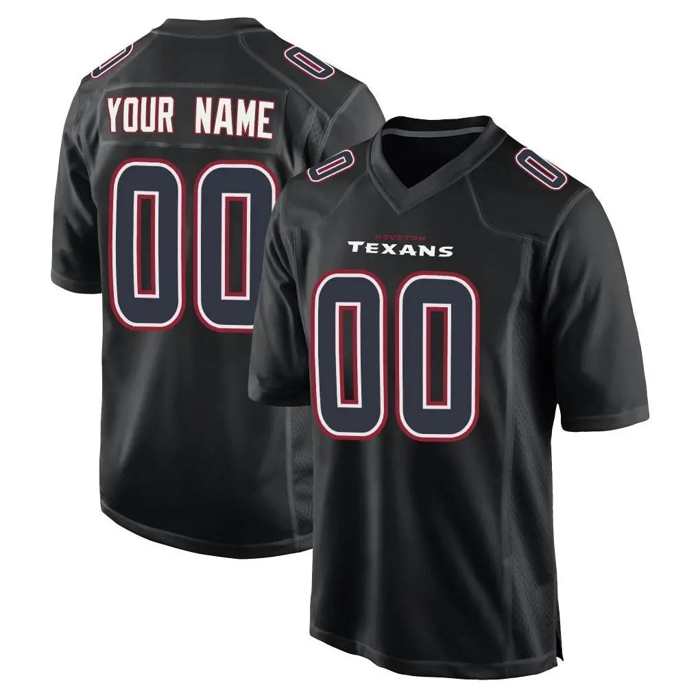 tocy Custom H.Texans Black Fashion Home Game Any Name & Numbers Stitched Jerseys