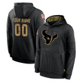 tocy Custom H.Texans Black Salute to Service Hoodies Limited Game Any Name & Numbers Stitched Jerseys
