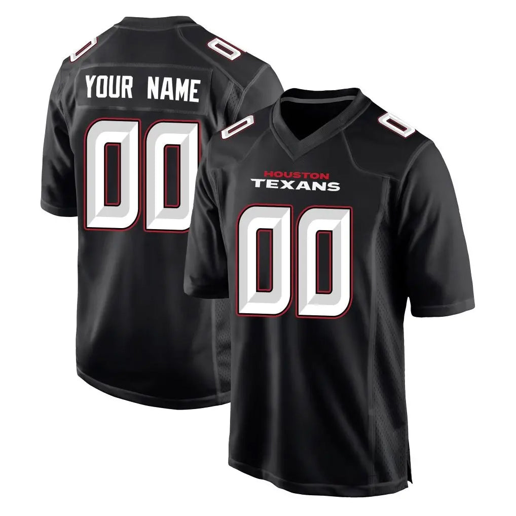 tocy Custom H.Texans Carbon Black Fashion Home Game Any Name & Numbers Stitched Jerseys