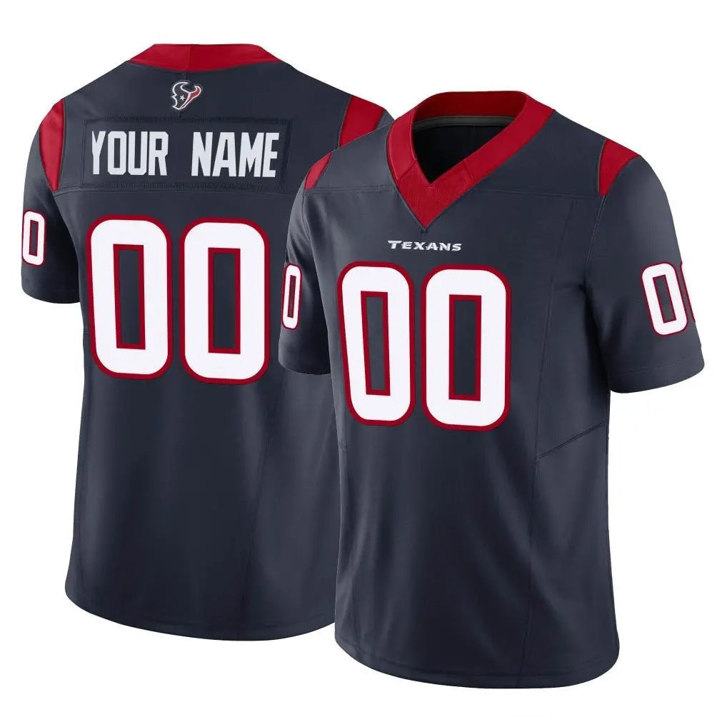 tocy Custom H.Texans Navy Limited Vapor F.U.S.E. Home Game Any Name & Numbers Stitched Jerseys