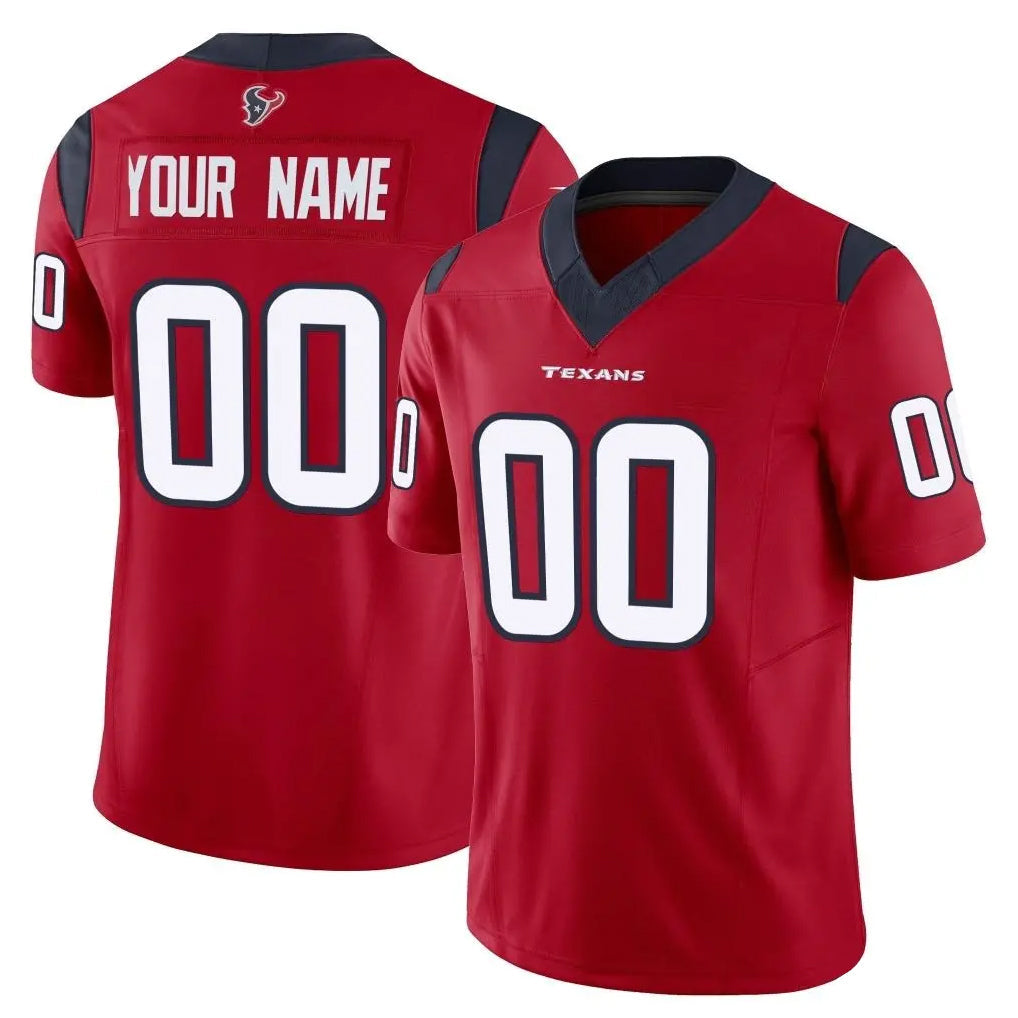 tocy Custom H.Texans Red Limited Vapor F.U.S.E. Home Game Any Name & Numbers Stitched Jerseys