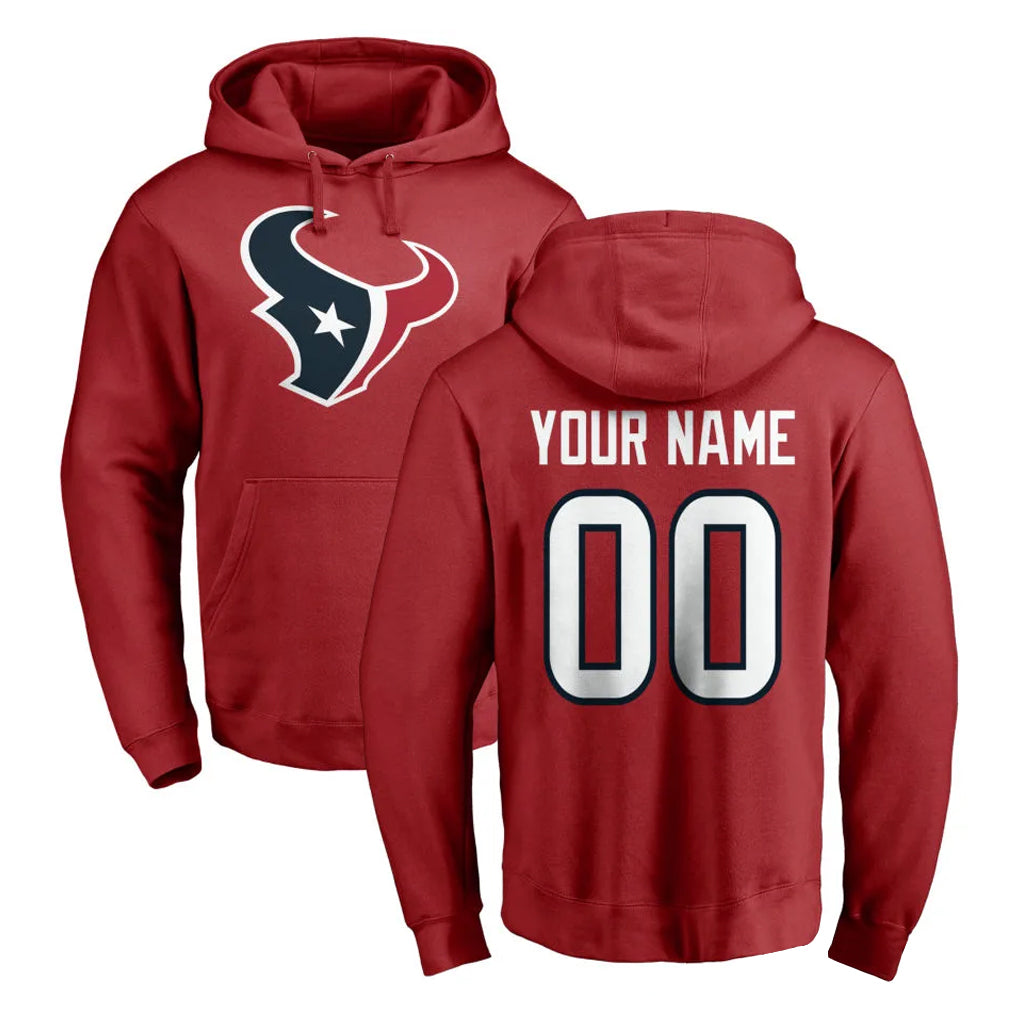 tocy Custom H.Texans Red Pro Line Pullover Hoodie Limited Game Any Name & Numbers Stitched Jerseys
