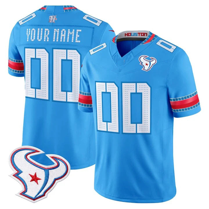 Tocy Custom H.Texans Rivalries Blue Jersey - All Stitched