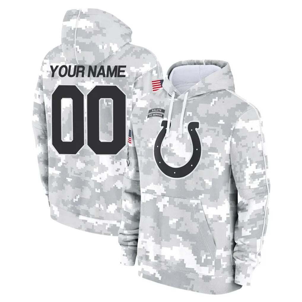 tocy Custom IN.Colts Arctic Camo Salute to Service Hoodies Limited Game Any Name & Numbers Stitched Jerseys