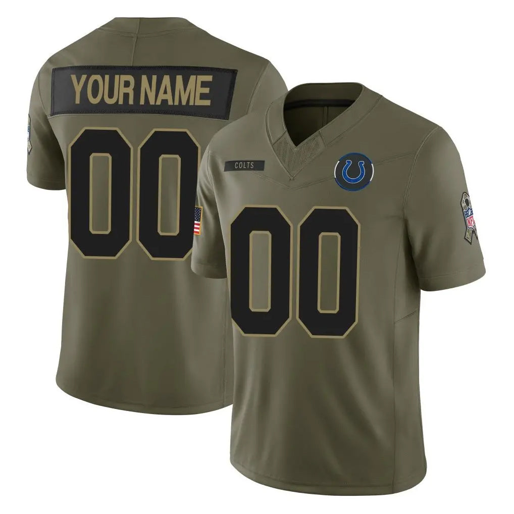 tocy Custom IN.Colts Olive 2025 Salute To Service Limited Game Any Name & Numbers Stitched Jerseys