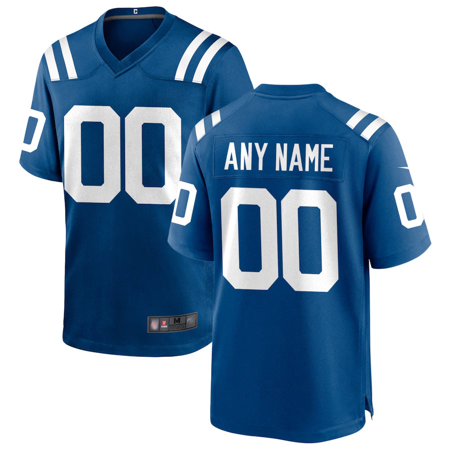 tocy Custom IN.Colts Royal Replica Home Game Stitched Jerseys