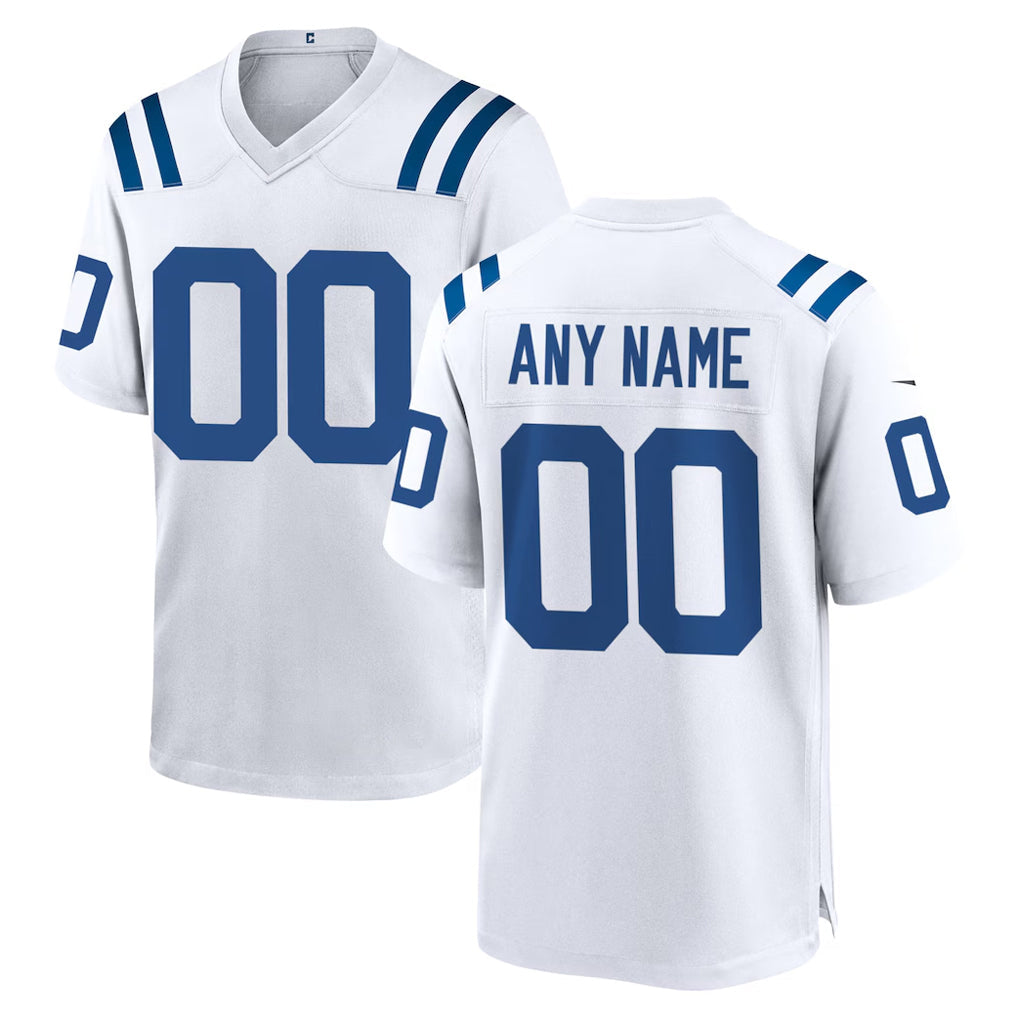 tocy Custom IN.Colts White Home Game Any Name & Numbers Stitched Jerseys