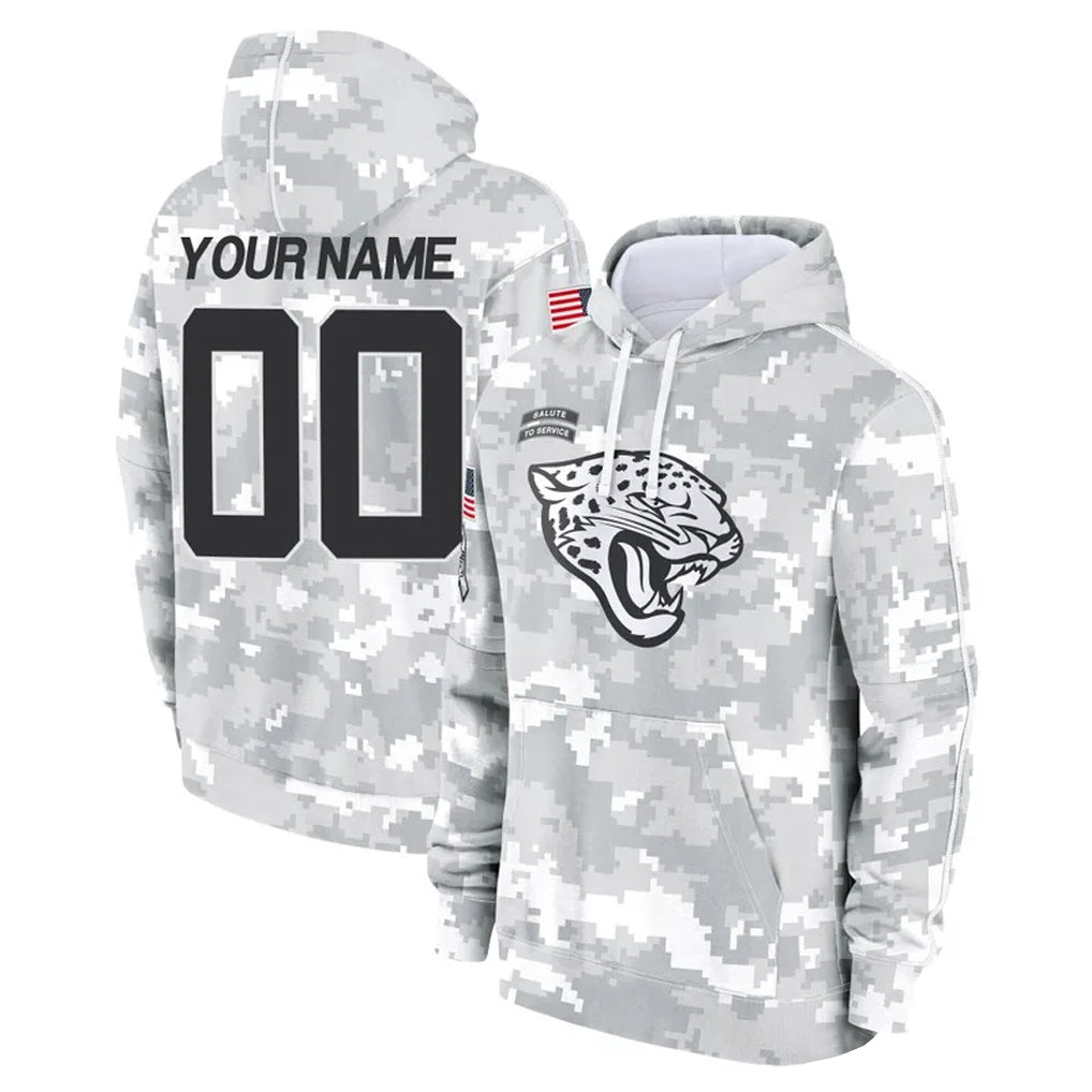 tocy Custom J.Jaguars Arctic Camo Salute to Service Hoodies Limited Game Any Name & Numbers Stitched Jerseys