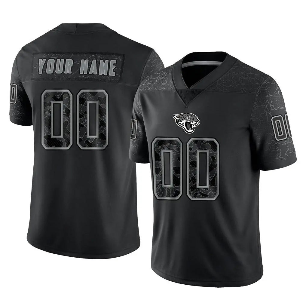 tocy Custom J.Jaguars Black Reflective Limited Game Any Name & Numbers Stitched Jerseys