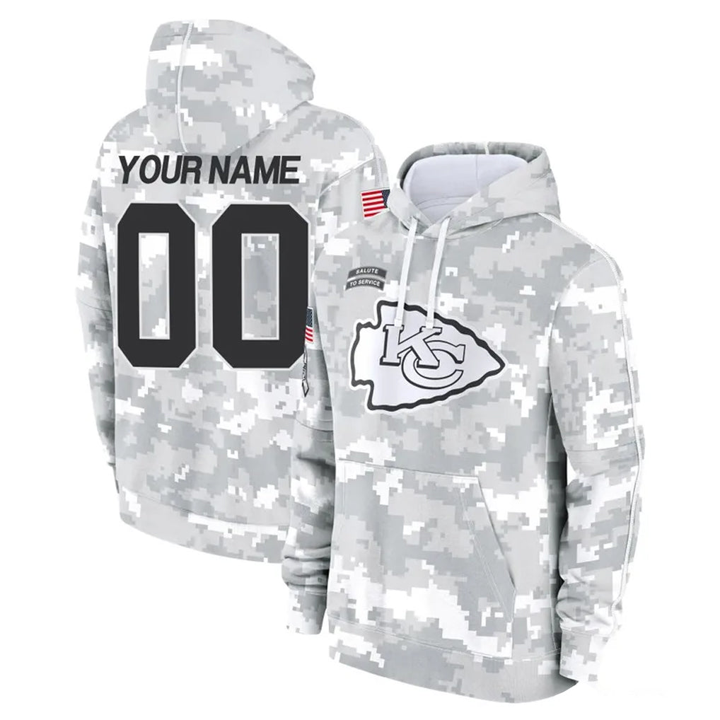 tocy Custom KC.Chiefs Arctic Camo Salute to Service Hoodies Limited Game Any Name & Numbers Stitched Jerseys